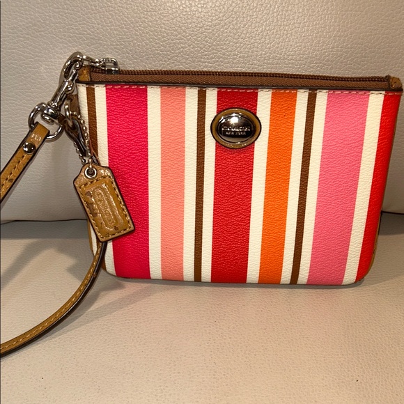 Coach Handbags - REHAB-Coach Multicolor Striped Wristlet